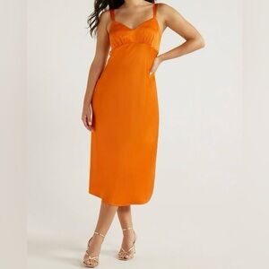 Orange Midi Dress